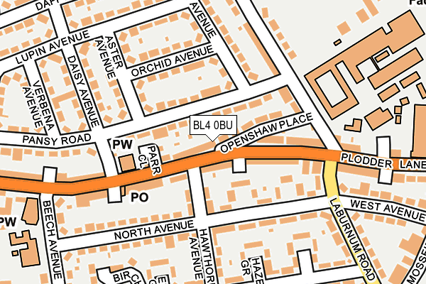 BL4 0BU map - OS OpenMap – Local (Ordnance Survey)