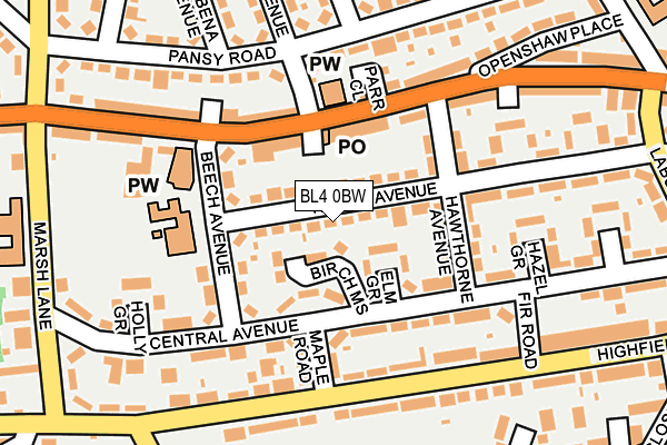BL4 0BW map - OS OpenMap – Local (Ordnance Survey)