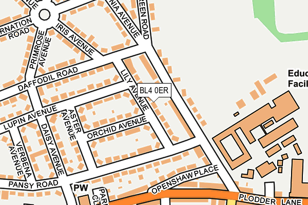 BL4 0ER map - OS OpenMap – Local (Ordnance Survey)