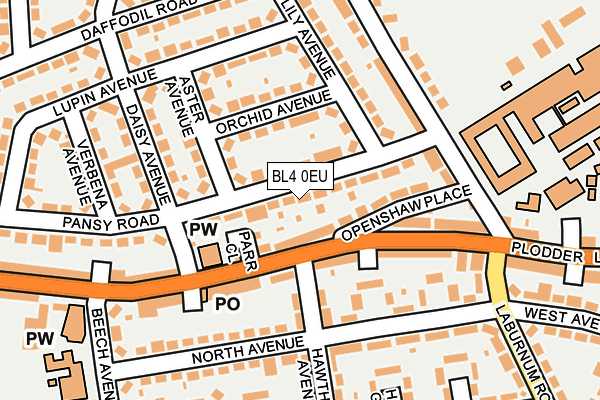 BL4 0EU map - OS OpenMap – Local (Ordnance Survey)