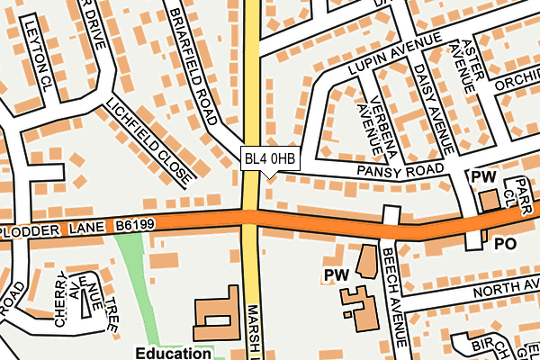 BL4 0HB map - OS OpenMap – Local (Ordnance Survey)