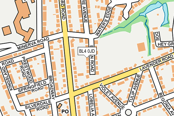 BL4 0JD map - OS OpenMap – Local (Ordnance Survey)
