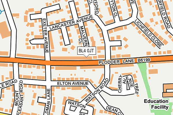 BL4 0JT map - OS OpenMap – Local (Ordnance Survey)