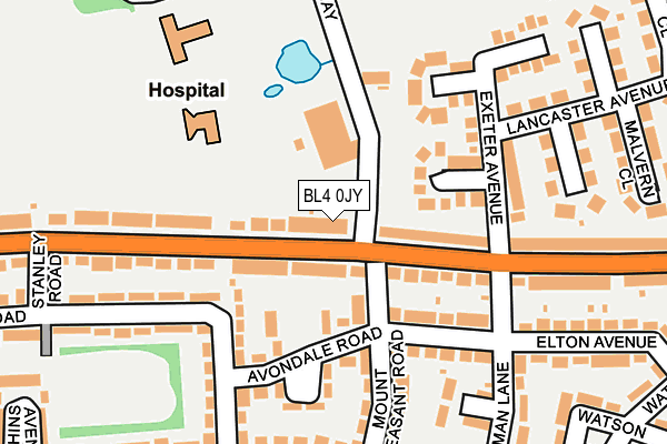 BL4 0JY map - OS OpenMap – Local (Ordnance Survey)
