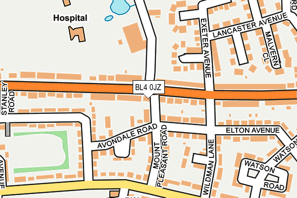 BL4 0JZ map - OS OpenMap – Local (Ordnance Survey)