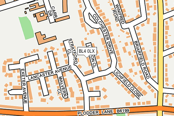 BL4 0LX map - OS OpenMap – Local (Ordnance Survey)