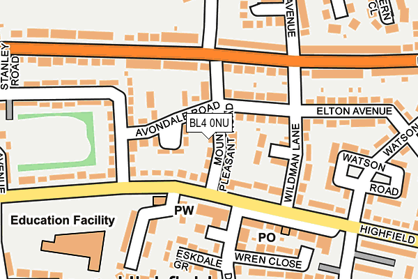 BL4 0NU map - OS OpenMap – Local (Ordnance Survey)