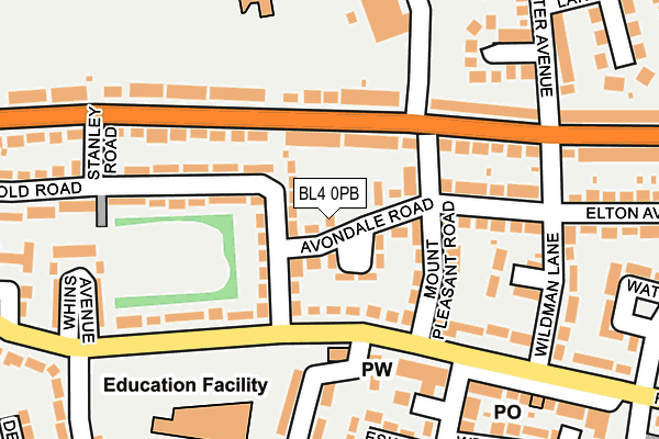 BL4 0PB map - OS OpenMap – Local (Ordnance Survey)