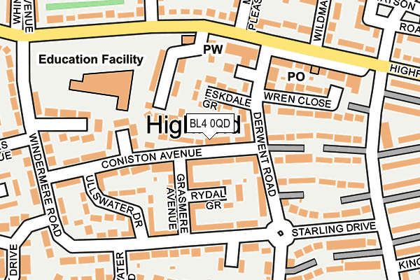 BL4 0QD map - OS OpenMap – Local (Ordnance Survey)