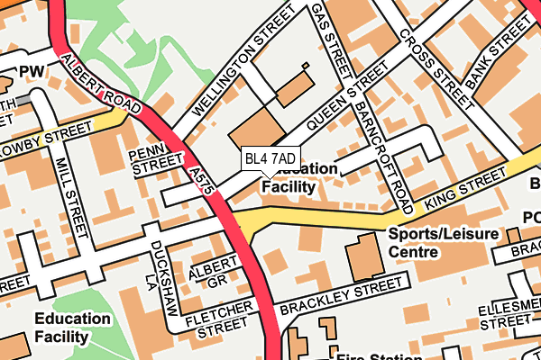 BL4 7AD map - OS OpenMap – Local (Ordnance Survey)