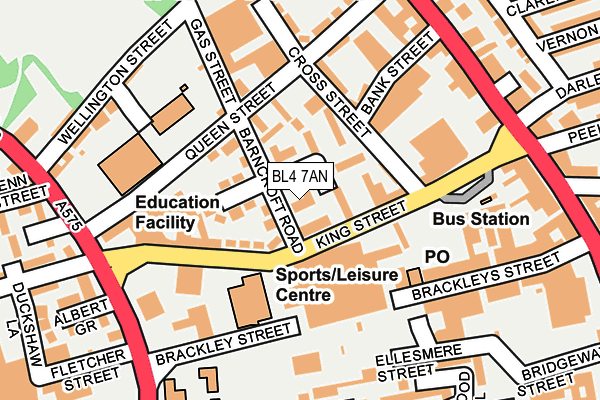 BL4 7AN map - OS OpenMap – Local (Ordnance Survey)
