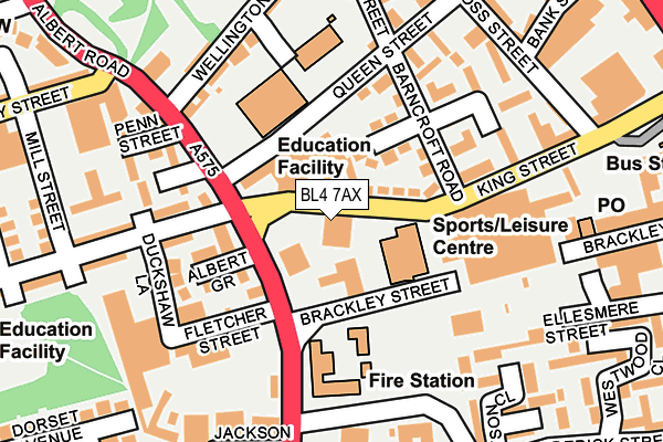 BL4 7AX map - OS OpenMap – Local (Ordnance Survey)