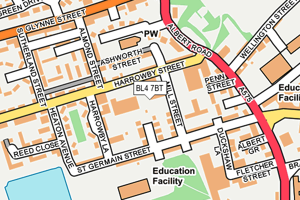 BL4 7BT map - OS OpenMap – Local (Ordnance Survey)