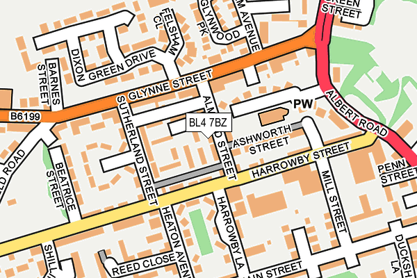 BL4 7BZ map - OS OpenMap – Local (Ordnance Survey)