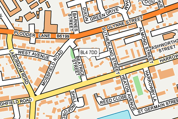 BL4 7DD map - OS OpenMap – Local (Ordnance Survey)