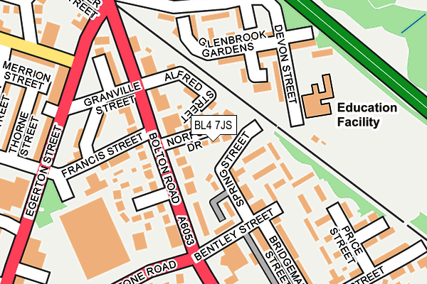BL4 7JS map - OS OpenMap – Local (Ordnance Survey)
