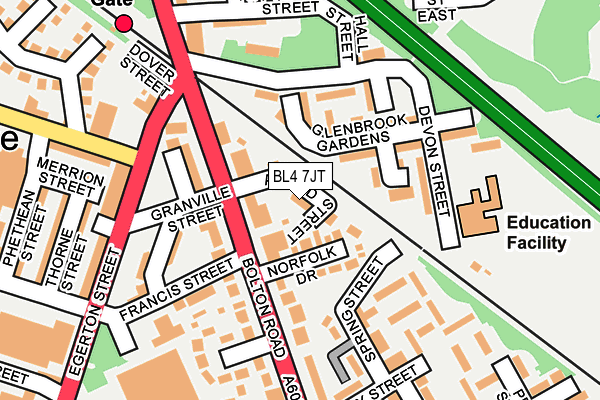 BL4 7JT map - OS OpenMap – Local (Ordnance Survey)