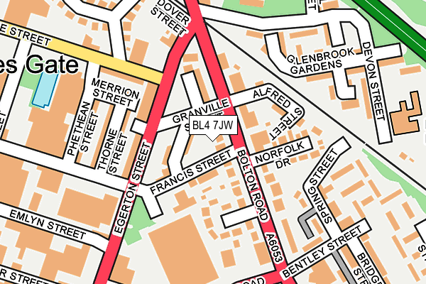 BL4 7JW map - OS OpenMap – Local (Ordnance Survey)