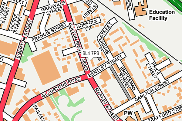 BL4 7PB map - OS OpenMap – Local (Ordnance Survey)