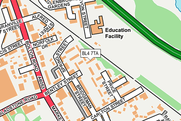 BL4 7TA map - OS OpenMap – Local (Ordnance Survey)