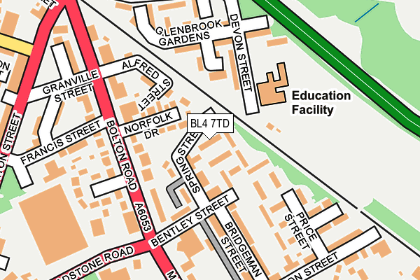 BL4 7TD map - OS OpenMap – Local (Ordnance Survey)