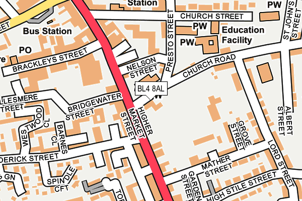 BL4 8AL map - OS OpenMap – Local (Ordnance Survey)
