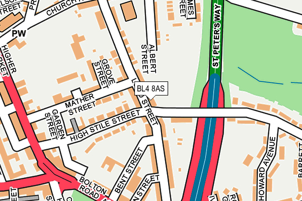 BL4 8AS map - OS OpenMap – Local (Ordnance Survey)