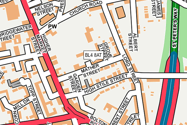 BL4 8AT map - OS OpenMap – Local (Ordnance Survey)