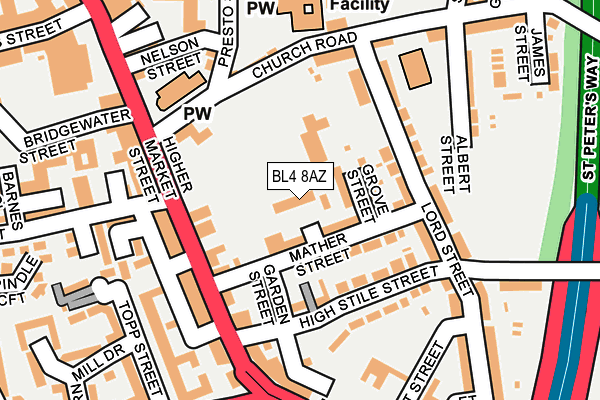 BL4 8AZ map - OS OpenMap – Local (Ordnance Survey)