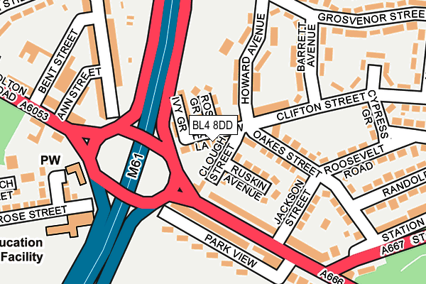 BL4 8DD map - OS OpenMap – Local (Ordnance Survey)