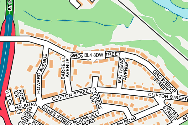 BL4 8DW map - OS OpenMap – Local (Ordnance Survey)