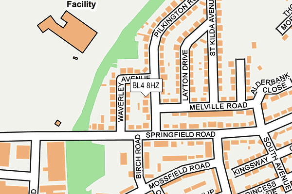 BL4 8HZ map - OS OpenMap – Local (Ordnance Survey)