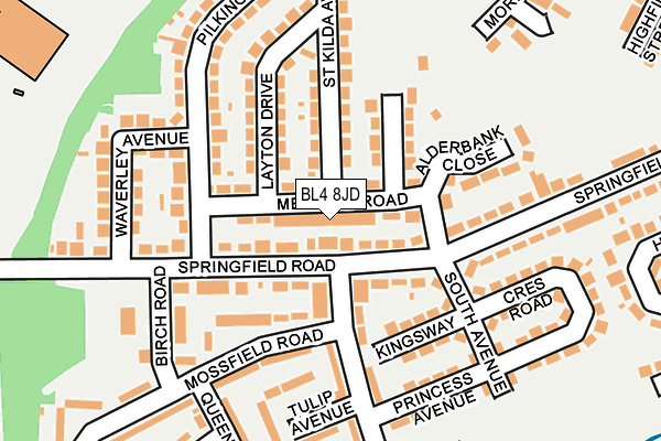 BL4 8JD map - OS OpenMap – Local (Ordnance Survey)