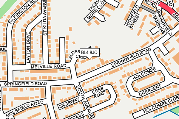 BL4 8JQ map - OS OpenMap – Local (Ordnance Survey)