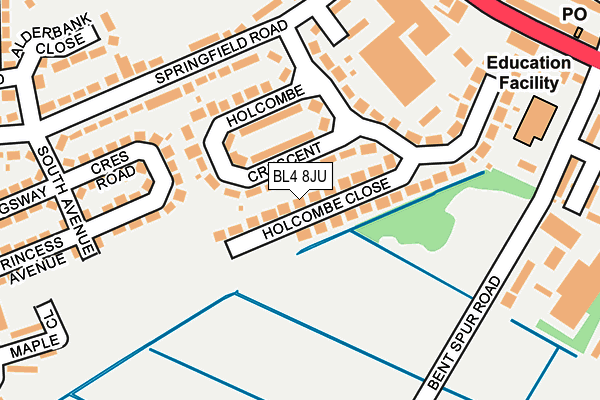BL4 8JU map - OS OpenMap – Local (Ordnance Survey)