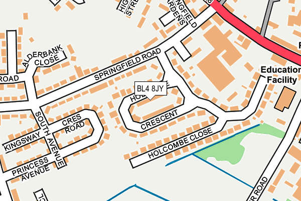 BL4 8JY map - OS OpenMap – Local (Ordnance Survey)