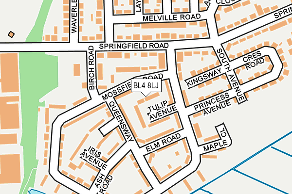 BL4 8LJ map - OS OpenMap – Local (Ordnance Survey)