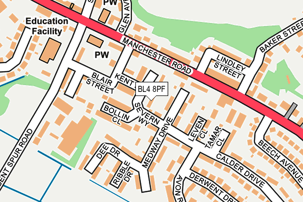 BL4 8PF map - OS OpenMap – Local (Ordnance Survey)