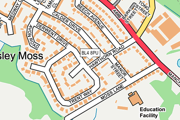 BL4 8PU map - OS OpenMap – Local (Ordnance Survey)