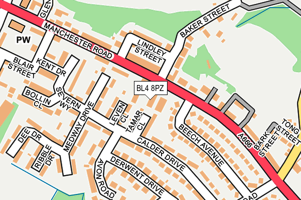 BL4 8PZ map - OS OpenMap – Local (Ordnance Survey)
