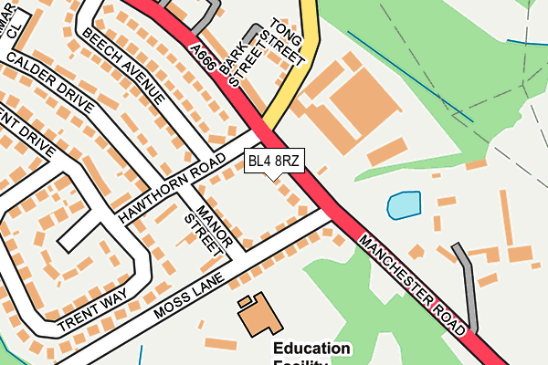 BL4 8RZ map - OS OpenMap – Local (Ordnance Survey)