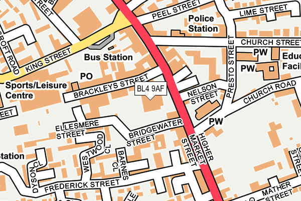 BL4 9AF map - OS OpenMap – Local (Ordnance Survey)