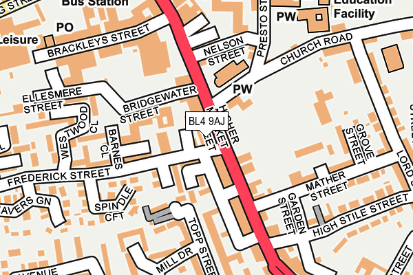 BL4 9AJ map - OS OpenMap – Local (Ordnance Survey)