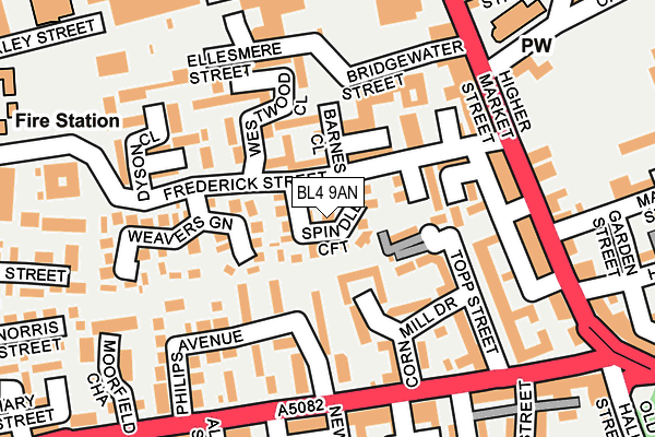 BL4 9AN map - OS OpenMap – Local (Ordnance Survey)