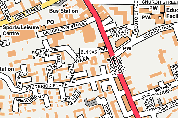 BL4 9AS map - OS OpenMap – Local (Ordnance Survey)