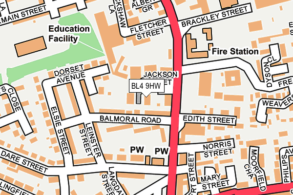 BL4 9HW map - OS OpenMap – Local (Ordnance Survey)