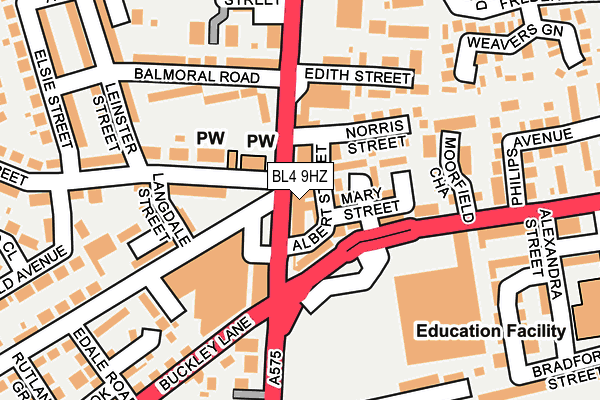 BL4 9HZ map - OS OpenMap – Local (Ordnance Survey)