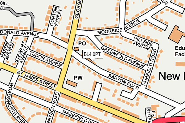 BL4 9PT map - OS OpenMap – Local (Ordnance Survey)