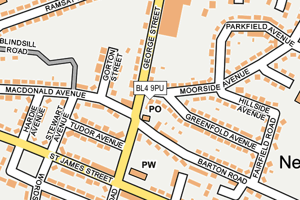 BL4 9PU map - OS OpenMap – Local (Ordnance Survey)