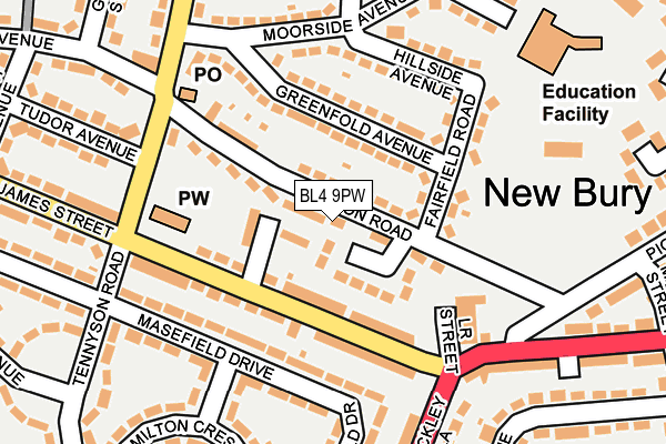 BL4 9PW map - OS OpenMap – Local (Ordnance Survey)